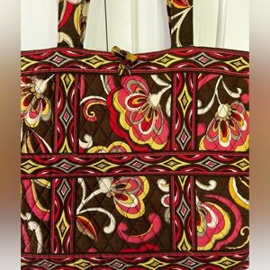 Vera Bradley Large Toggle Tote Shoulder Bag Brown Pucinni